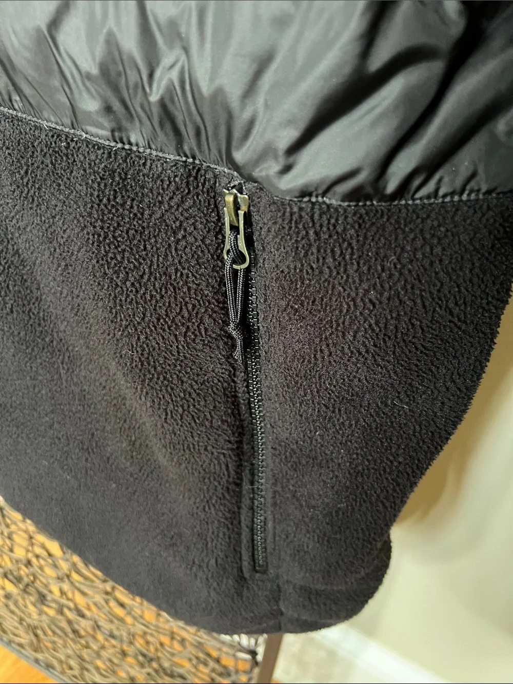 The North Face Men Denali 550 Down Hybrid Jacket Black Recycled Puff Fleece XL